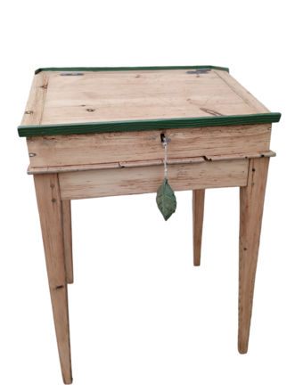 Pupitre/bureau vintage bois et vert 