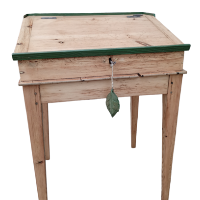 Vente avec paiement en ligne: Pupitre/bureau vintage bois et vert 
