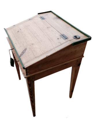 Pupitre/bureau vintage bois et vert 