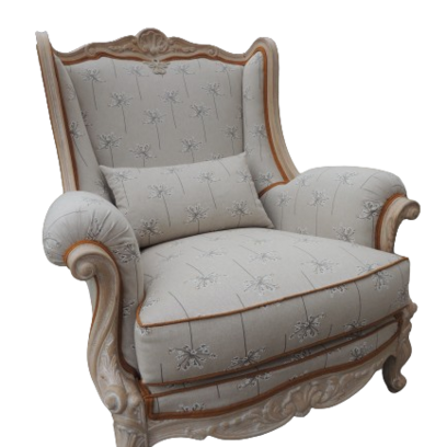 Vente avec paiement en ligne: Fauteuil Bergère Louis XV gris clair