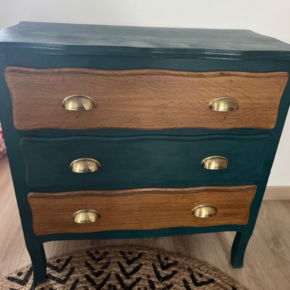 Vente avec paiement en ligne: Commode bleu paon