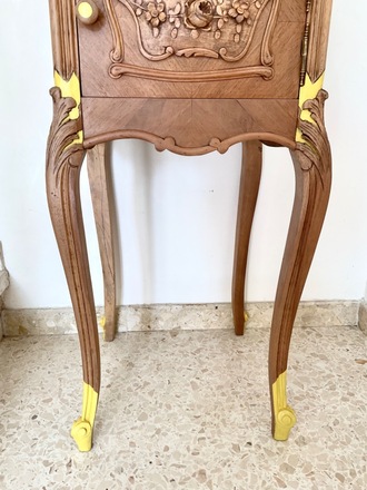 Table d'appoint/d'entrée Louis XV bois et jaune d'or