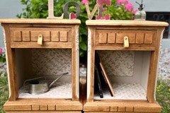 Vente avec paiement en ligne: Couple de chevets en chêne touche lin