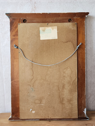 Console et miroir patiné blanc pour entrée