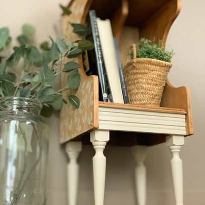 Vente avec paiement en ligne: Meuble d'appoint bois brut lin ancien relooké, ex meuble annuaire
