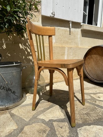 Chaise bistrot Baumann bois et or, Juliette