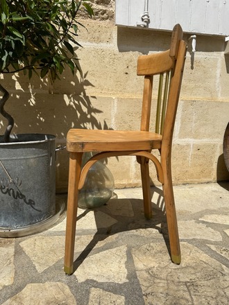 Chaise bistrot Baumann bois et or, Juliette