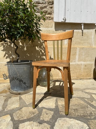 Chaise bistrot Baumann bois et or, Juliette