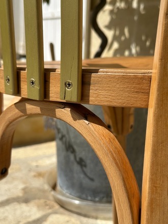 Chaise bistrot Baumann bois et or, Juliette