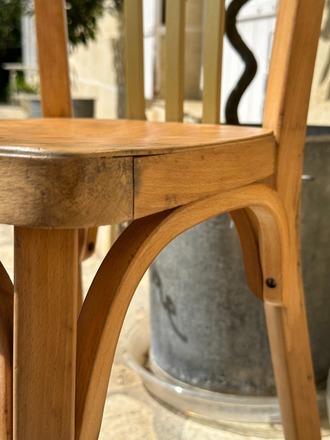 Chaise bistrot Baumann bois et or, Juliette