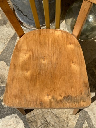 Chaise bistrot Baumann bois et or, Juliette
