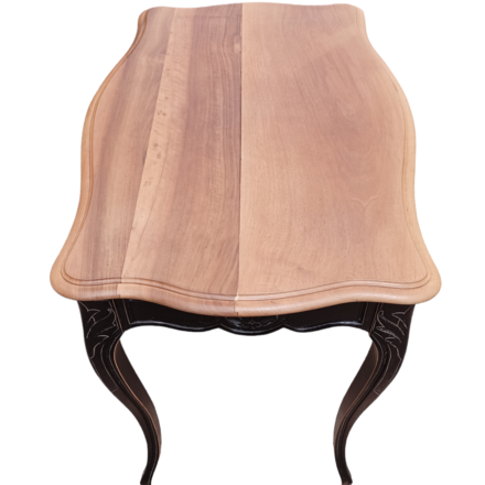 Table d'appoint à tiroir style Louis XV relookée noire