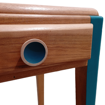 Bureau vintage aux formes rondes 2 tiroirs