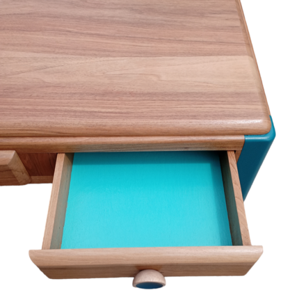 Bureau vintage aux formes rondes 2 tiroirs
