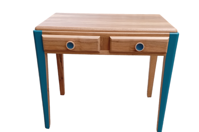 Bureau vintage aux formes rondes 2 tiroirs