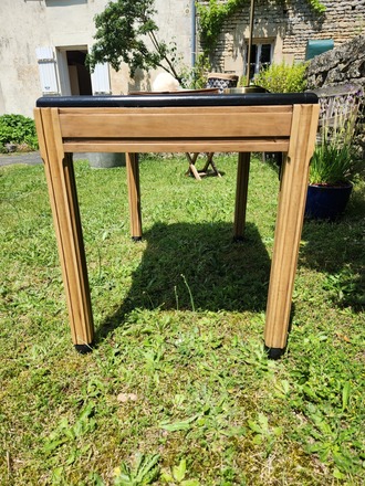 bureau ancien relooké noir et bois