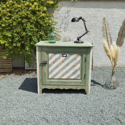 Vente avec paiement en ligne: Grand Confiturier Vert Olive esprit "atelier"