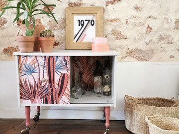 Vente avec paiement en ligne: Buffet bar vintage cactus