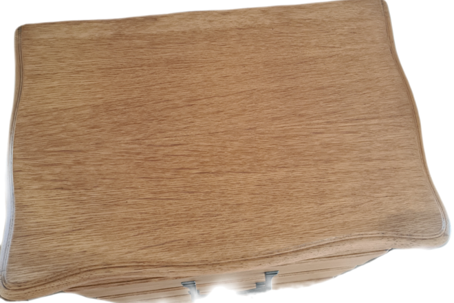 Chiffonnier 5 tiroirs vert herbarium et bois brut