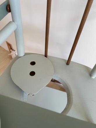 Chaise haute vintage verte pour enfant