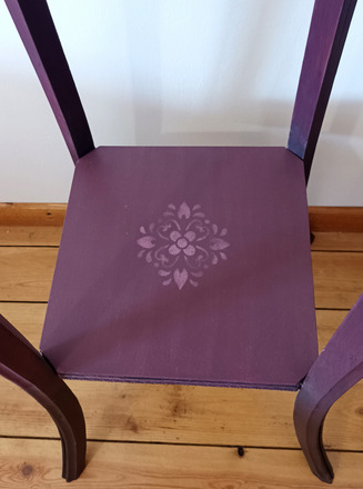 Sellette haute art nouveau tons aubergine et rose