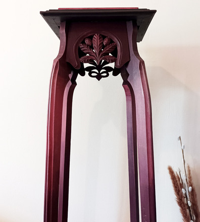 Sellette haute art nouveau tons aubergine et rose