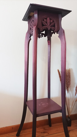 Sellette haute art nouveau tons aubergine et rose