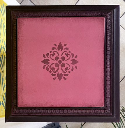 Sellette haute art nouveau tons aubergine et rose