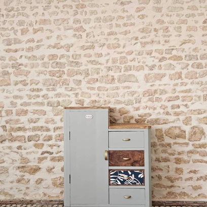 Vente avec paiement en ligne: Chiffonnier/petite armoire asymétrique gris vert