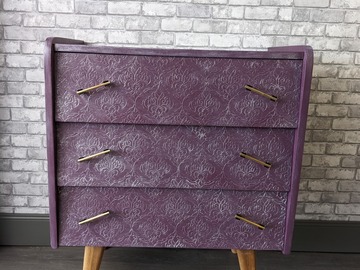 Vente avec paiement en ligne: Commode vintage aubergine, Valentine