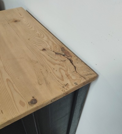 Confiturier/Petit buffet noir et bois style atelier