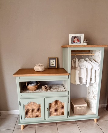 Armoire/penderie asymétrique vintage gris argent