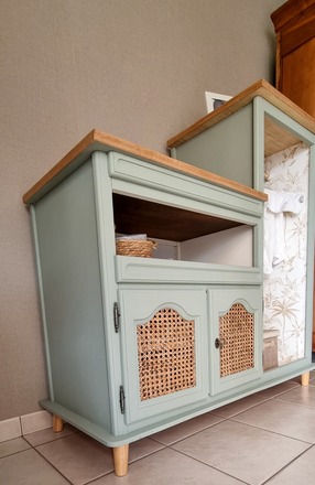Armoire/penderie asymétrique vintage gris argent