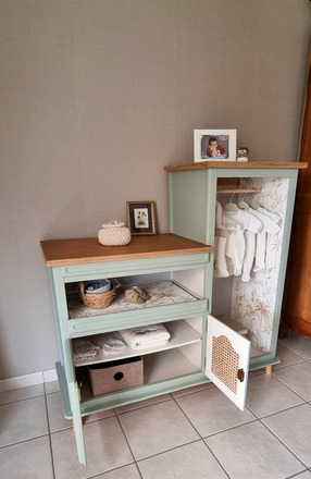 Armoire/penderie asymétrique vintage gris argent
