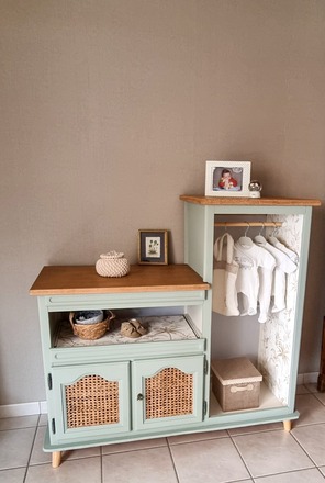 Armoire/penderie asymétrique vintage gris argent