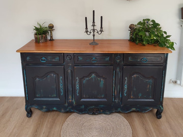 Vente avec paiement en ligne: Enfilade / buffet bois et noir patiné