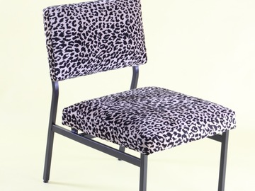 Vente avec paiement en ligne: Fauteuil / Chauffeuse vintage modernisée tissu léopard