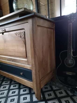 Buffet/Meuble tv vintage avec plateau tournant