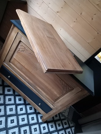 Buffet/Meuble tv vintage avec plateau tournant