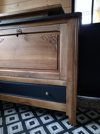 Buffet/Meuble tv vintage avec plateau tournant