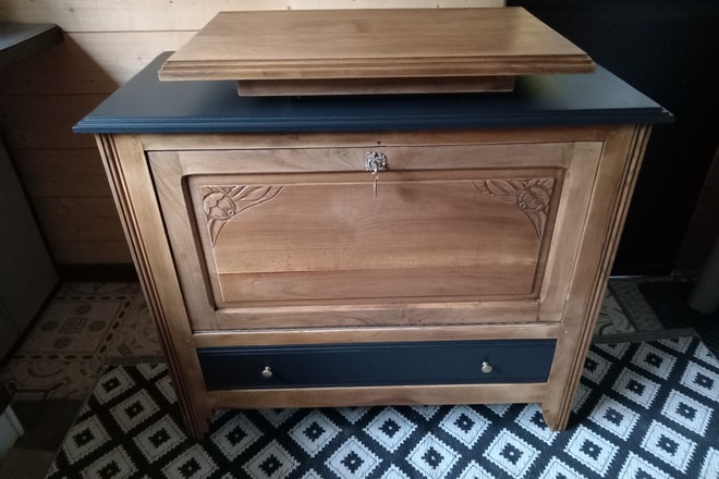 Buffet/Meuble tv vintage avec plateau tournant