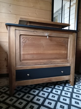 Buffet/Meuble tv vintage avec plateau tournant