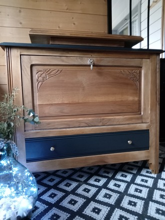 Buffet/Meuble tv vintage avec plateau tournant