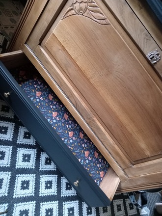 Buffet/Meuble tv vintage avec plateau tournant