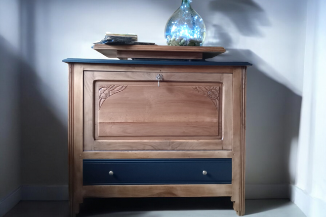 Buffet/Meuble tv vintage avec plateau tournant