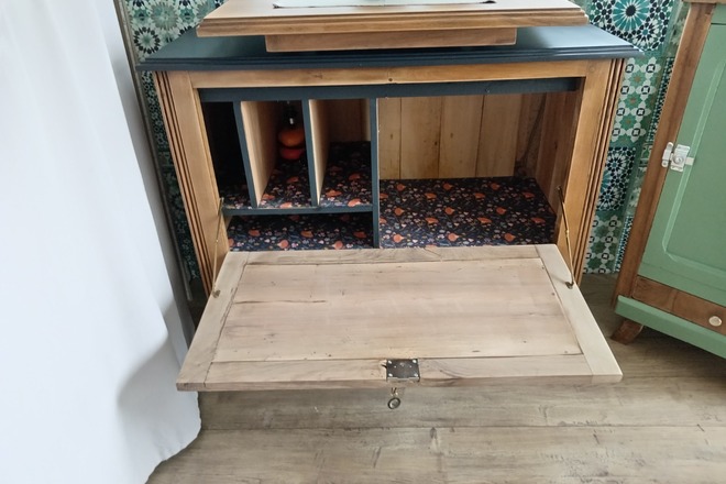 Buffet/Meuble tv vintage avec plateau tournant