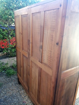 Armoire penderie et secrétaire vintage bois et vert émeraude 