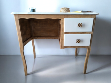 Vente avec paiement en ligne: Bureau bois et blanc écume