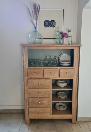 Buffet haut en chêne et vert Luxembourg 