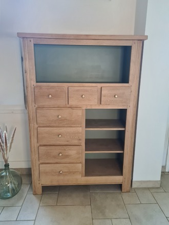 Buffet haut en chêne et vert Luxembourg 